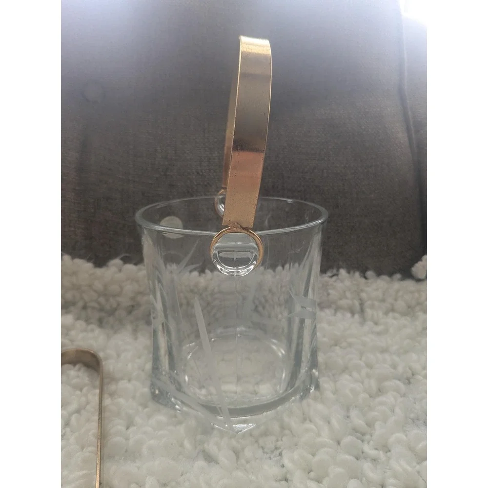 Vintage Arte Murano Linea Wheat Etched Ice Bucket 5